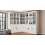 Armoire de coin avec portes en verre, organisateur de rangement de cuisine autoportant 78,7 po, tablettes réglables et compartiments fermés