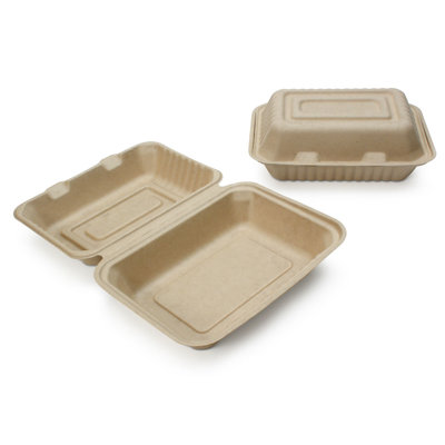 Contenants alimentaires jetables 100% compostables avec couvercles [paquet de 250]