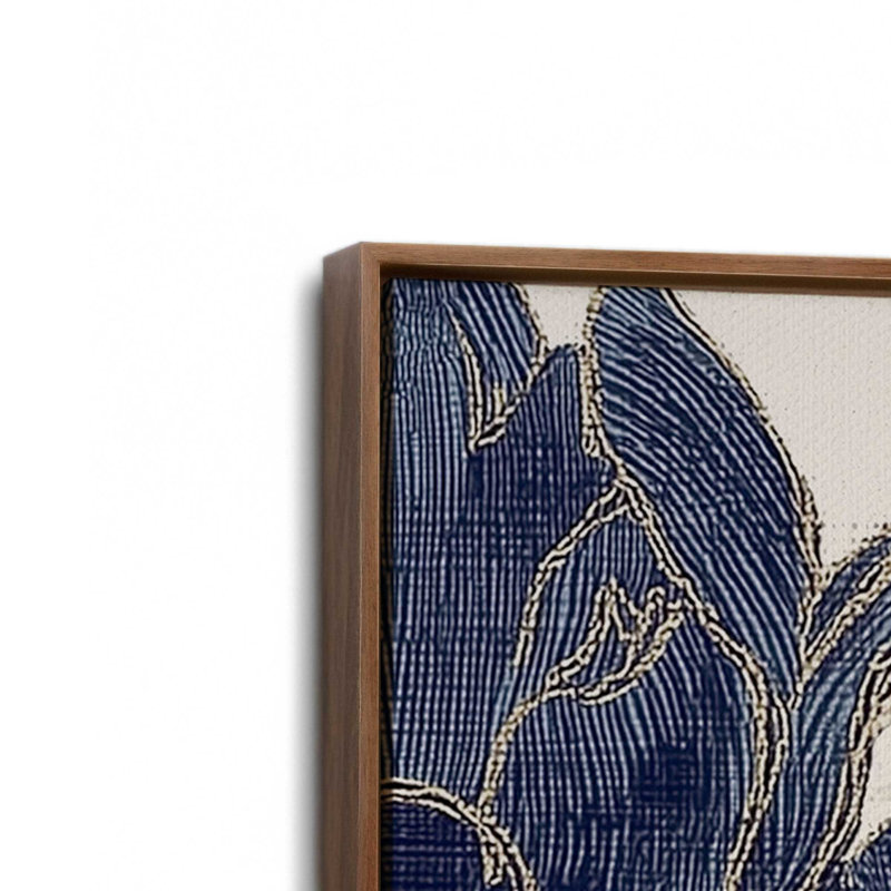 Ensemble de 2 impressions Azure Meadow, 30 po x 20 po, Cadre flottant en noyer