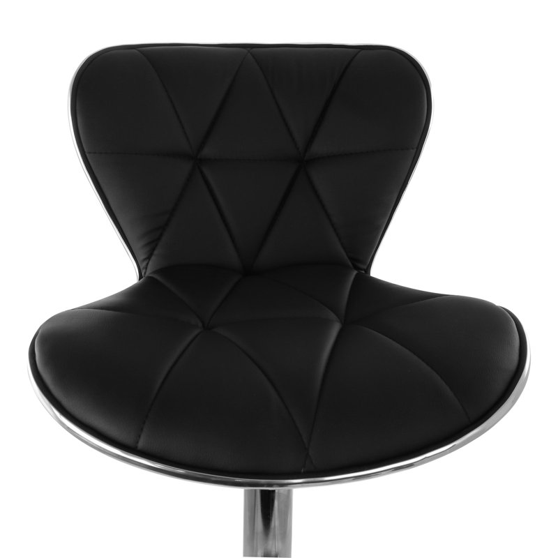 Makaay Swivel Upholstered Faux Leather Adjustable Height Counter Stool with Steel Frame