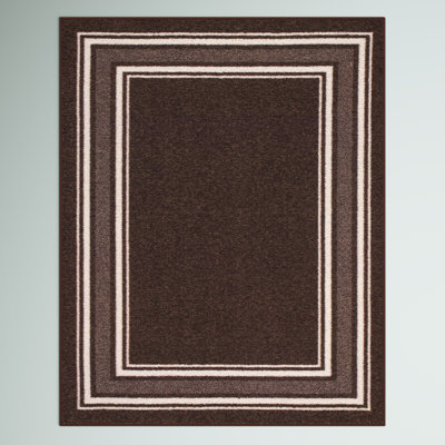Quiogue Brown Non-Slip Area Rug