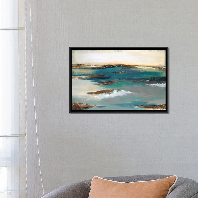 « côtier bluff » par liz jardine, impression sur toile, H 18 po x l 26 po x P 1,5 po, Toile avec cadre flottant noir