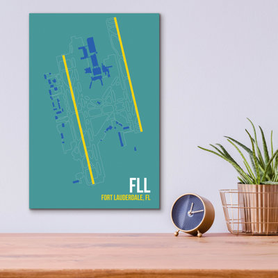 Art mural en verre acrylique, "FLL" par O8, 16 po x 24 po