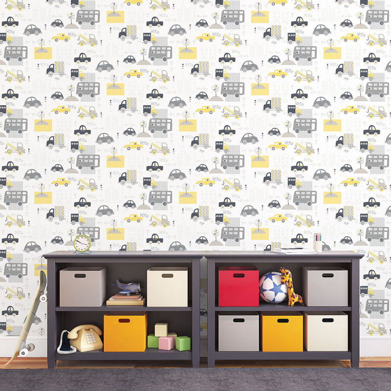 Bellamy 1000cm x 53cm Matte Wallpaper Roll, Yellow/Black/White