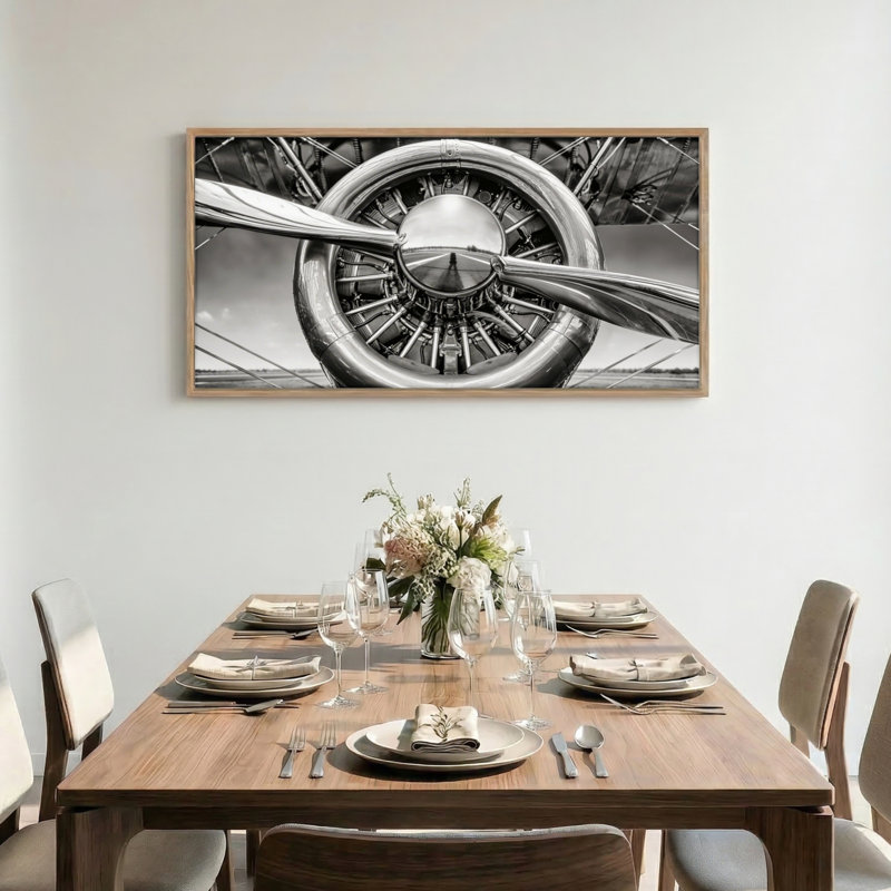 Propeller Engine, reproduction d'art sur toile encadrée, ensemble de 1 x 48 x 24 pouces, 48 x 24 pouces