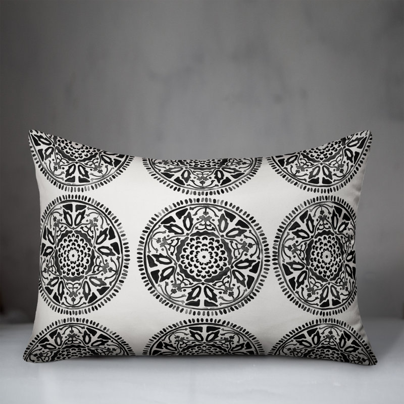 Housse et insert de coussin d'extérieur pour l'extérieur, Noir / blanc