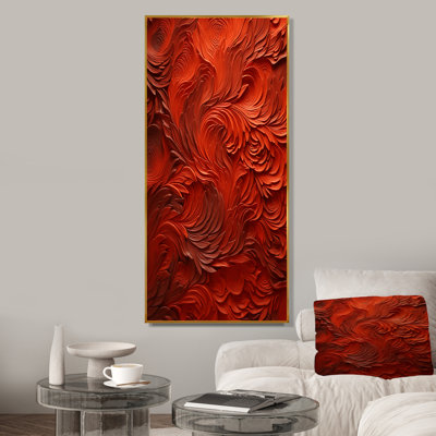 Volcanic Red Fusion Vector 2 - Tachisme, art mural