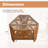 Hexagon Solid Wood Tempered Glass Coffee Table with Storage Shelf, Warm Natural