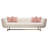 Venus Cream Fabric Sofa W/ Contrasting Pillows & Gold Finished Metal Base-33485354