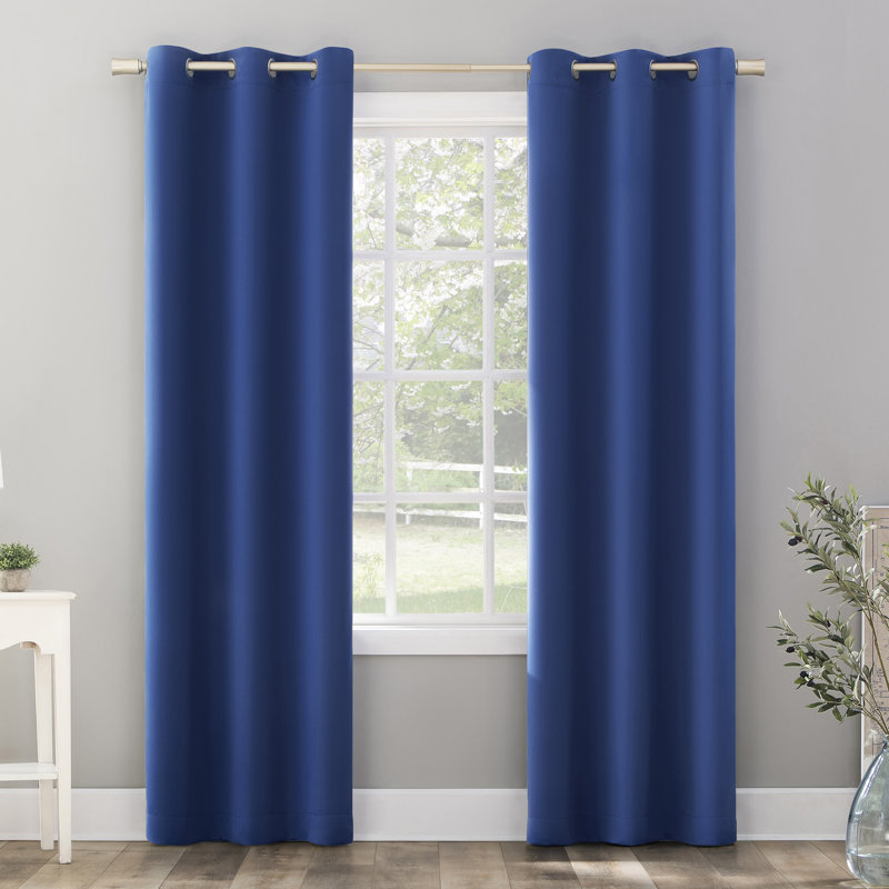 Blackout Grommet Curtain Panel - Basics by Wayfair™, 40" W x 63" L, Classic Blue