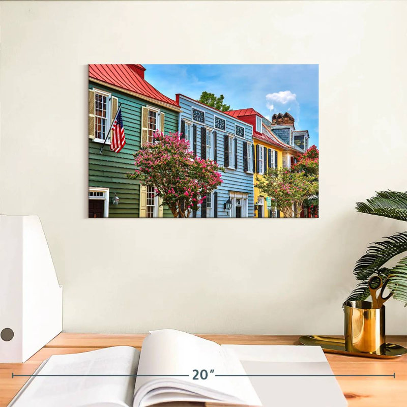 Ravi maisons colorées de Charleston, H 8 po x l 12 po