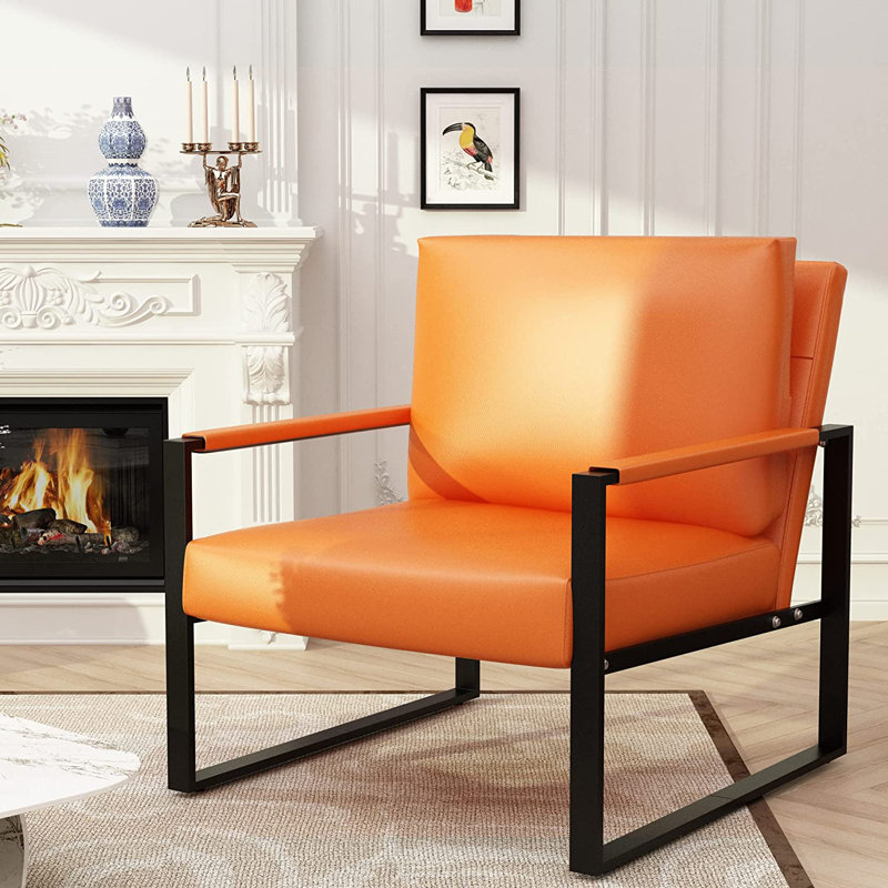 Fauteuil en similicuir 24,83 po Eritrea, Similicuir orange
