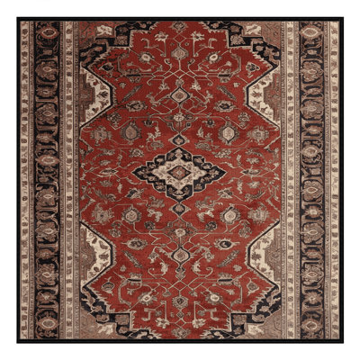 Machine Washable Persian Brown Area Rug