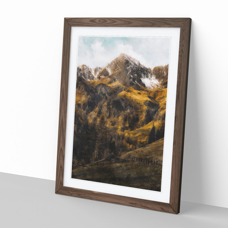 Mountain in Lappach Italy - Framed Print, Walnut Framed, 48cm H x 36cm W x 2cm D