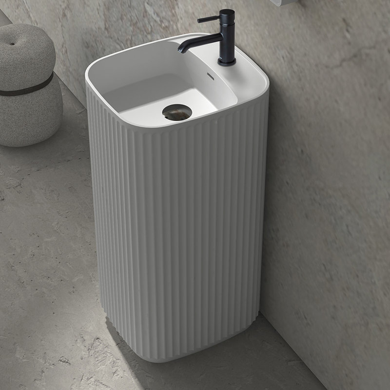 Flutti 1575'' L Bathroom Sink, Matte White, No Hole