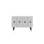 Console moderne avec tablettes multiples, blanc et noir avec accents dorés, 47,2 x 31,5 x 11,6 pouces | 100% panneau de particules enduit de mélamine, épaisseur: 0,7 pouce | Design mural, élégant et fonctionnel-1844097557