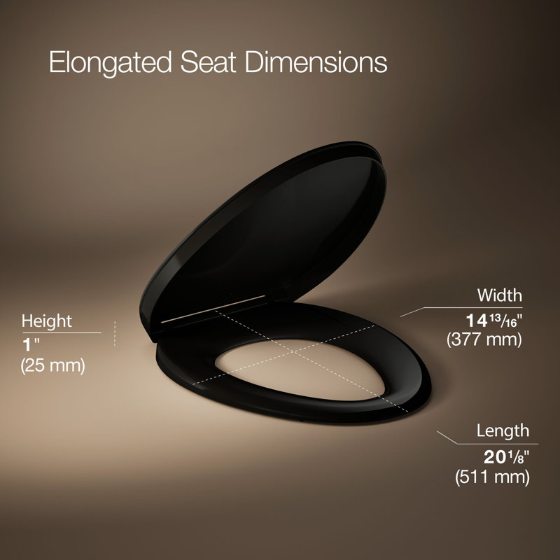 Impro Toilet Seat, Black, Elongated