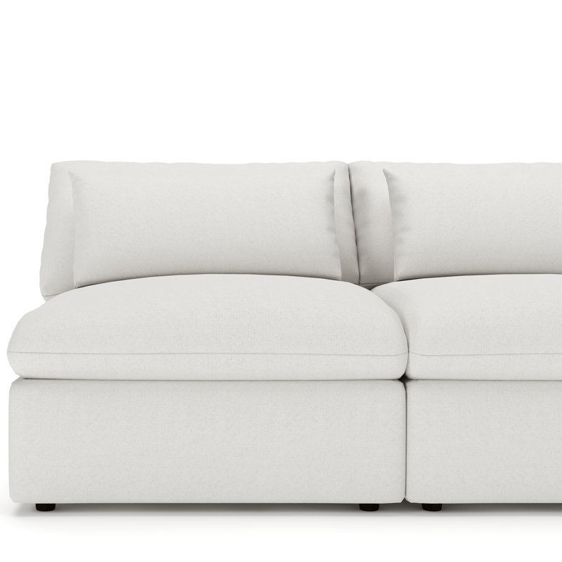 Canapé sans accoudoirs 2 pièces Remy, Natté Macarena beige