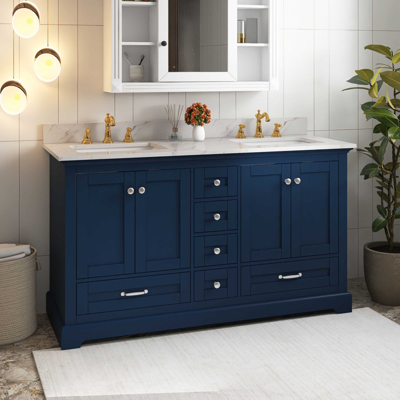 Ensemble de meuble-lavabo mural 60 po, Marine