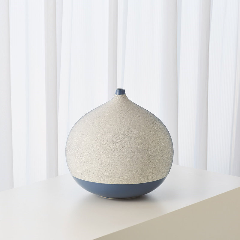 Pixelated Ball Vase, Blue, 14"H x 15"W x 15"D