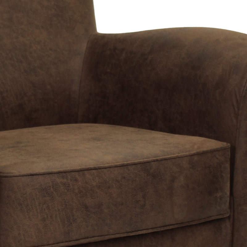Fauteuil Hickson, Simili cuir brun foncé