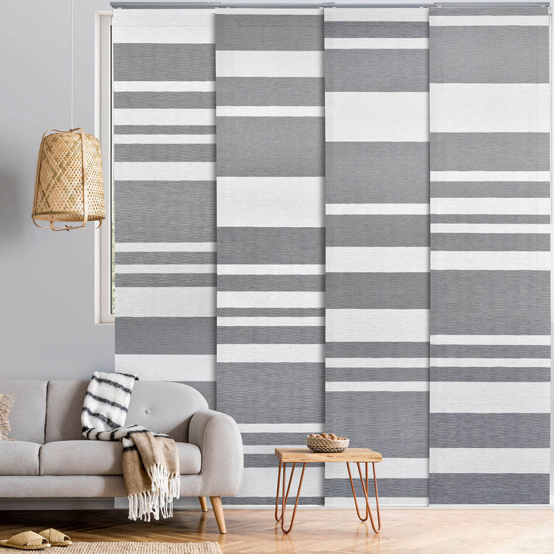 Store vertical semi-transparent coulissant et réglable Sharmaine, Ombre