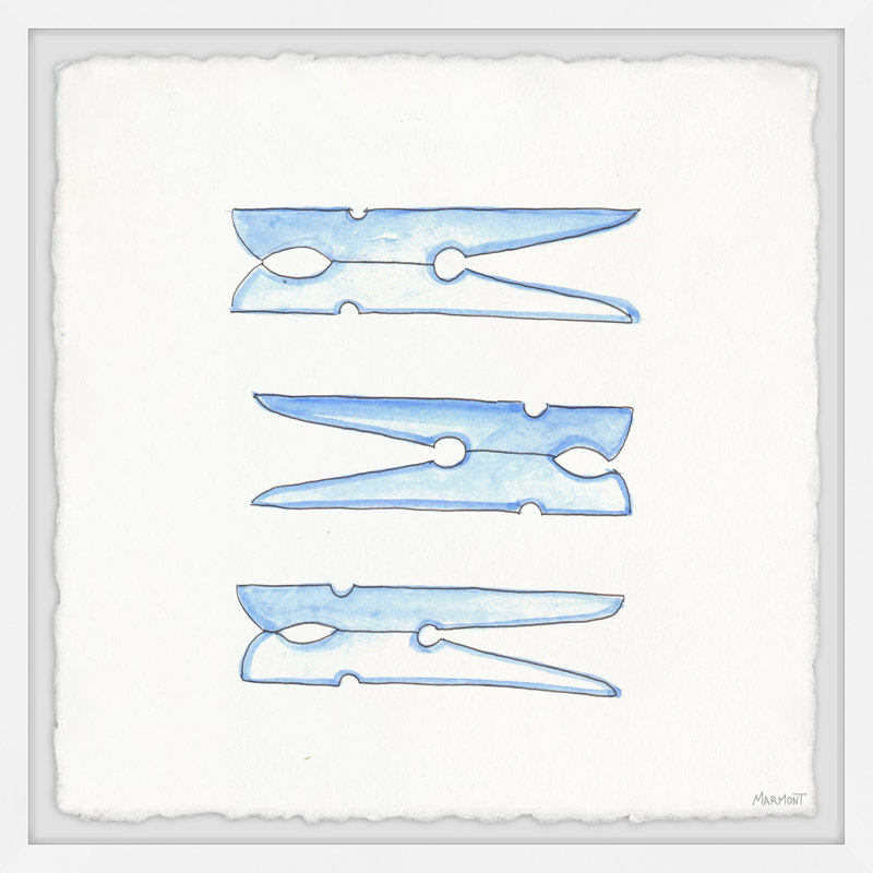 Clothespins - Single Picture Frame Print, 61cm H x 61cm W x 3.81cm D