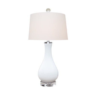 PORCELAIN WHITE LONG NECK VASE LAMP