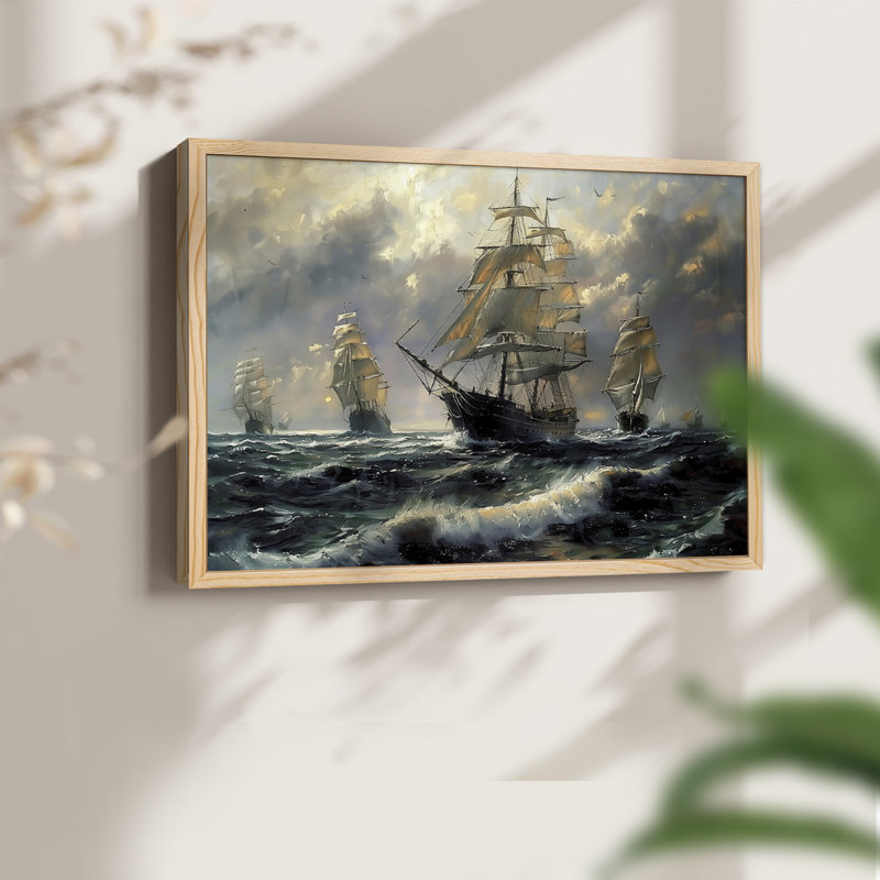 Série nautique - CCXV - Reproduction encadrée - Restickable, Naturel, H 11 po x l 14 po