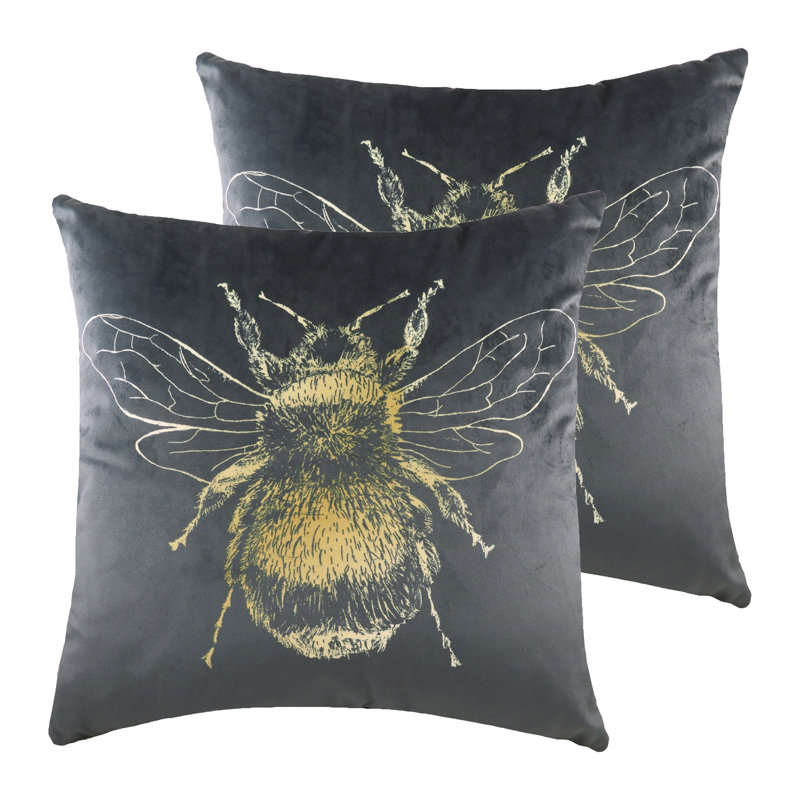 Geometric Square Cushion, Grey
