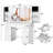 Makeup Vanity Table with Lighted Mirror, Tempered-glass Top, and Quick Charging Socket-491654266