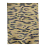 Hand-Knotted High-Quality Ivory and Black Area Rug
