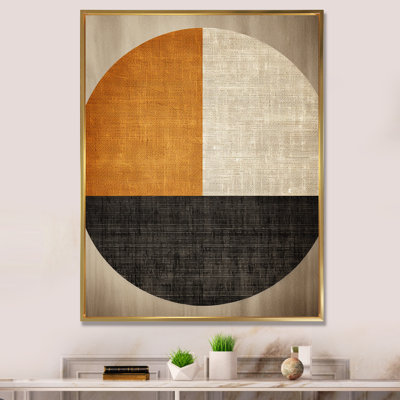 Orange and black geometric breeze shapes - Abstract Collages Wall Art