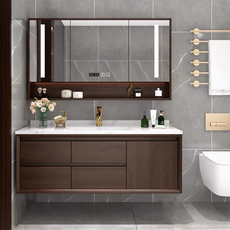 Retro Chinese style bathroom cabinet, 20.47" H x 47.64" W x 19.69" D