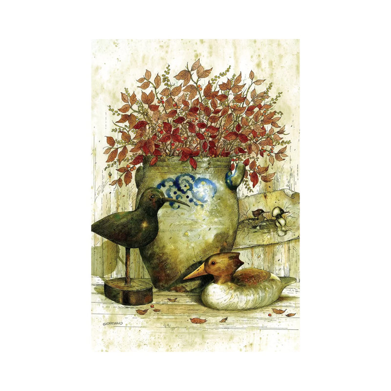 Woodcarvers Bench by Giordano Studios - Wrapped Canvas Painting, 20.32 cm H x 30.48 cm W