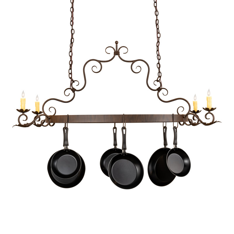 54" Long Elara 4 Light Pot Rack