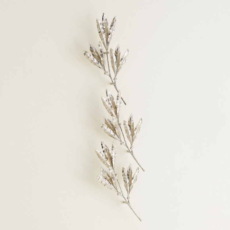Mango Leaves Wall Decor, Silver