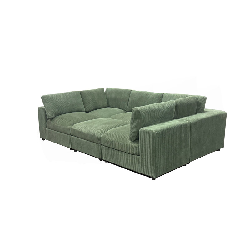 Canapé modulaire réversible en velours côtelé, L 104 po