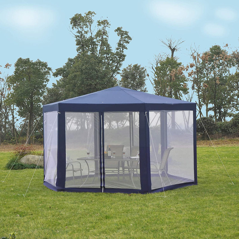 3.5m x 4m Steel Party Tent, Blue