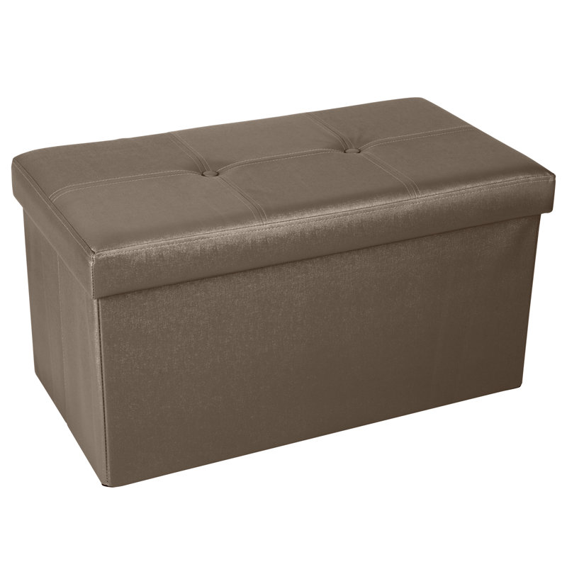 Hobert Faux Leather Ottoman, Bronze Faux Leather