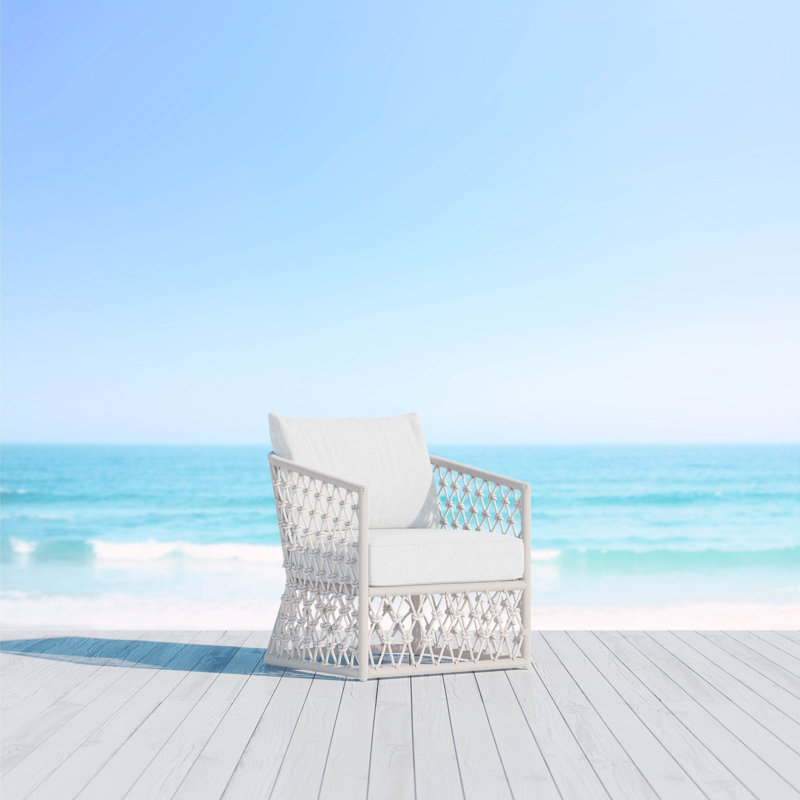 Amelia Patio Chair with Cushions, Sand Frame/Cloud Cushion