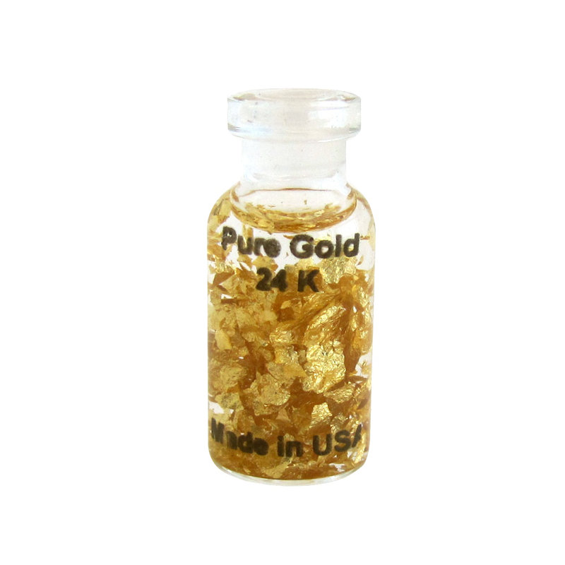 Flacon de couleur doré en flocons de feuilles pure 14k Cris