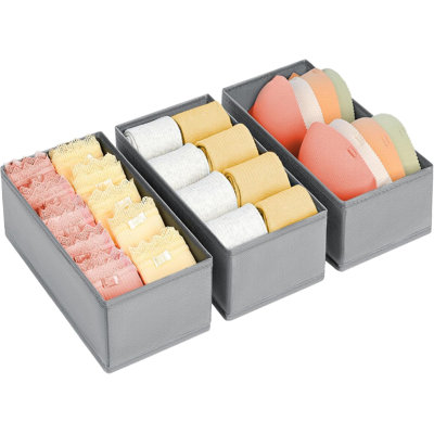 Drawer Organizer For Clothes - Versatile Storage Solution For Baby Clothes, Underwear, Socks, Bras, Belts, And Ties - Set Of 3