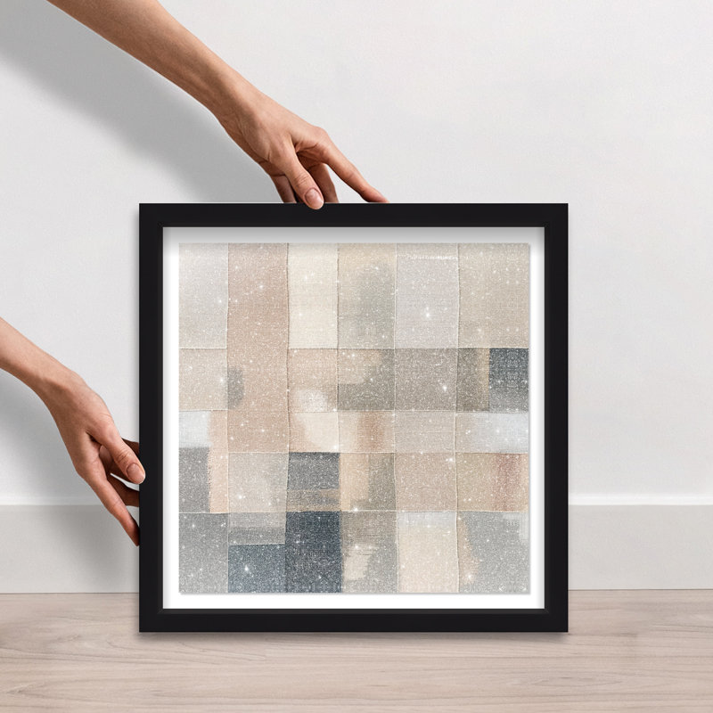 Boxed in Ebony I Shadowbox Abstract Print by Oliver Gal, Black Frame, 12 x 12, 17.5"H x 17.5"W, Black Frame