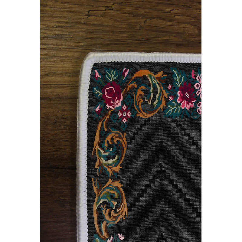 Tapis antibactérien antidérapant, 100% polyester, 47,2 po x 70,9 po | Écologique, lavable à la machine, 650 g / m², hauteur de poils de 0,2 po, impression numérique | Revêtement de sol durable et élégant pour la maison et le bureau