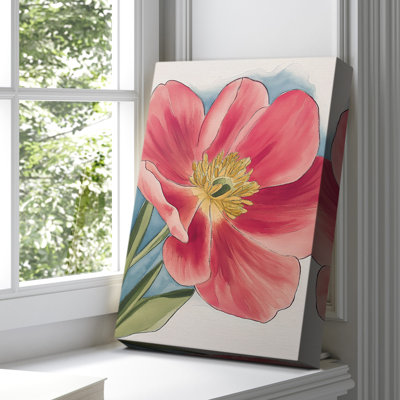 Toile tendue florale avec fleurs, prêt à accrocher
