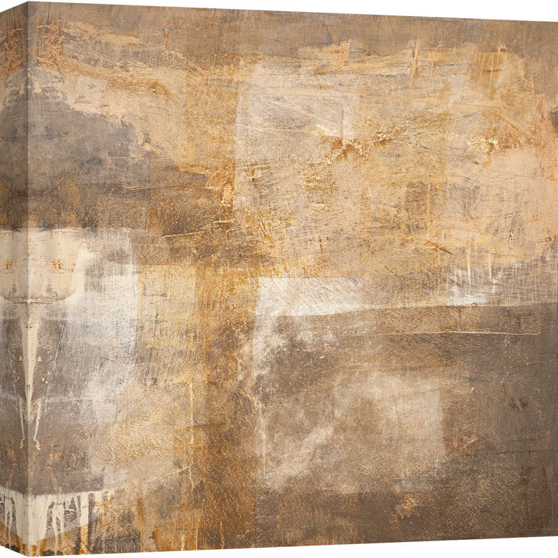 Abstract Painting: Horizon Of Light V - Wrapped Canvas Print, 40cm H x 40cm W