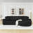 L-Shaped Sectional Sofa With Pillows And Ottoman-1208909366