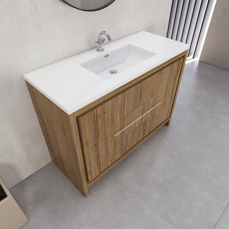 Eden 48" Single Sink Bathroom Vanity Set, Oak