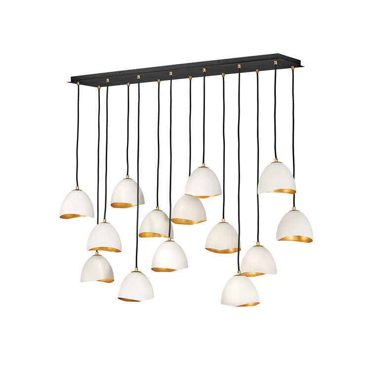 Cotter 14 - Light Fabric Dimmable Geometric Chandelier